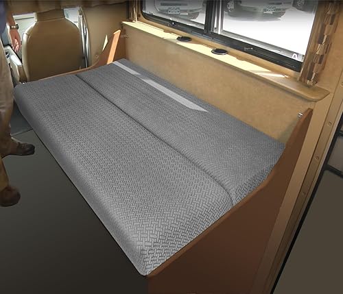 Miniatura 5 de Fundas de sofá para autocaravana para sofá cama, fundas de respaldo y asiento elásticas de 2 piezas para sofás Jackknife (gris)