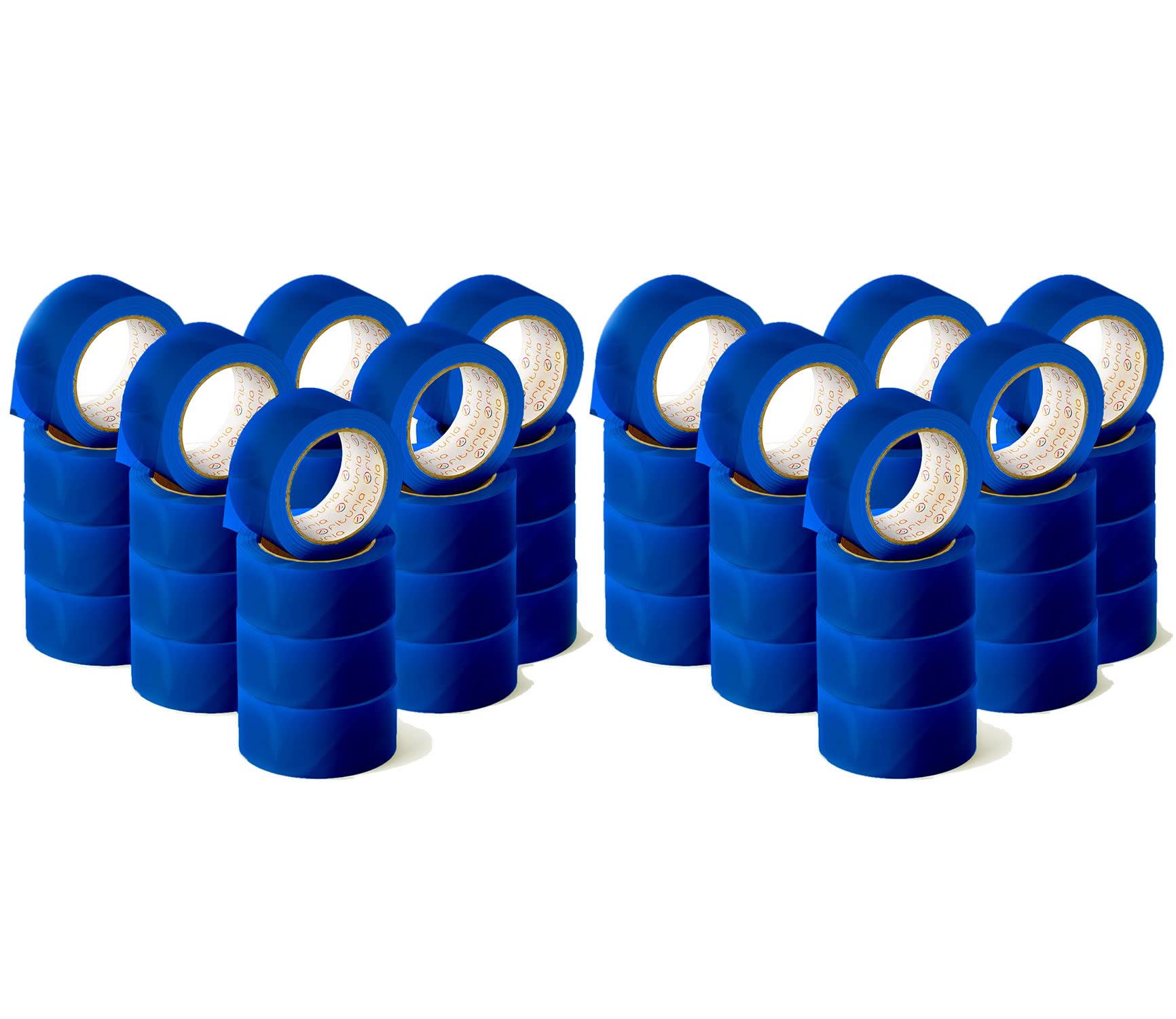 OFITURIA Adhesive Tape, Blue Colour, Adhesive Tape for Packing and Organising Your Boxes and Shipments, Seal in Various Bright Colours 66m x 48mm (48 Units - Blue)