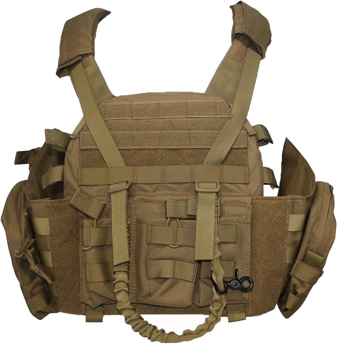 Greencity Camocity Tactical Vest Molle Vest for Airsoft Combat for Men(TAN)