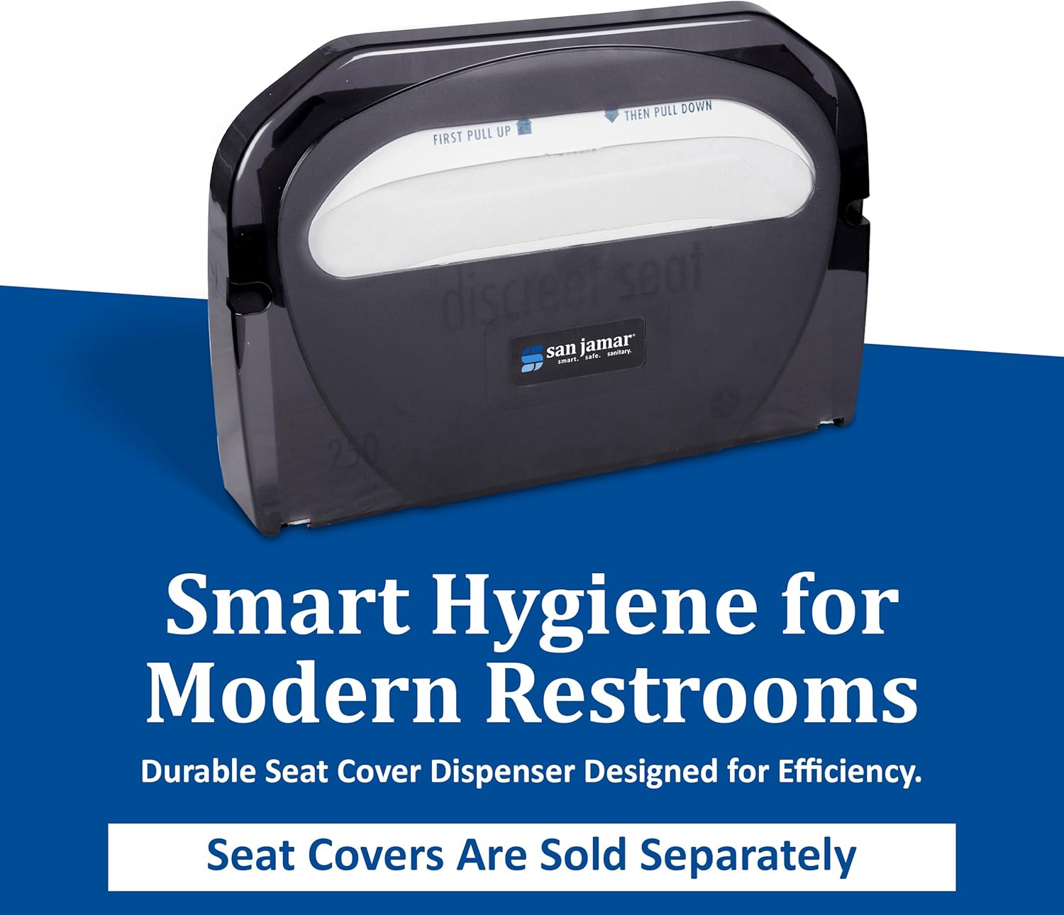 San Jamar TS510TBK Toilet Seat Cover Dispenser, Black Pearl