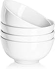 DOWAN Ceramic Soup Bowls, Cereal Bowl, 22 Ounce Bowls Set, Chip Resistant, Dishwasher & Microwave Safe, Porcelain Bowls for Kitchen, White Bowls for Cereal Soup Rice Pasta Salad Oatmeal, Set of 4