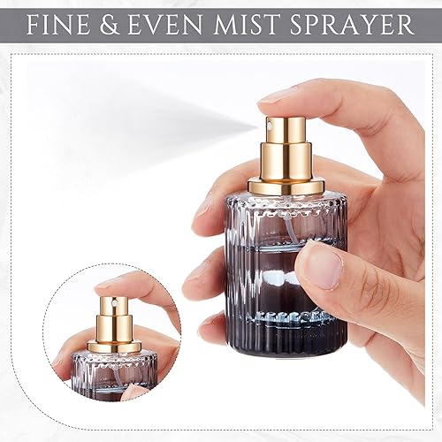 Miniatura 3 de Juego de 12 botellas de perfume de 1.0 fl oz (1.0 fl oz) vacías rellenables de vidrio de viaje, botellas de perfume vacías elegantes, juego