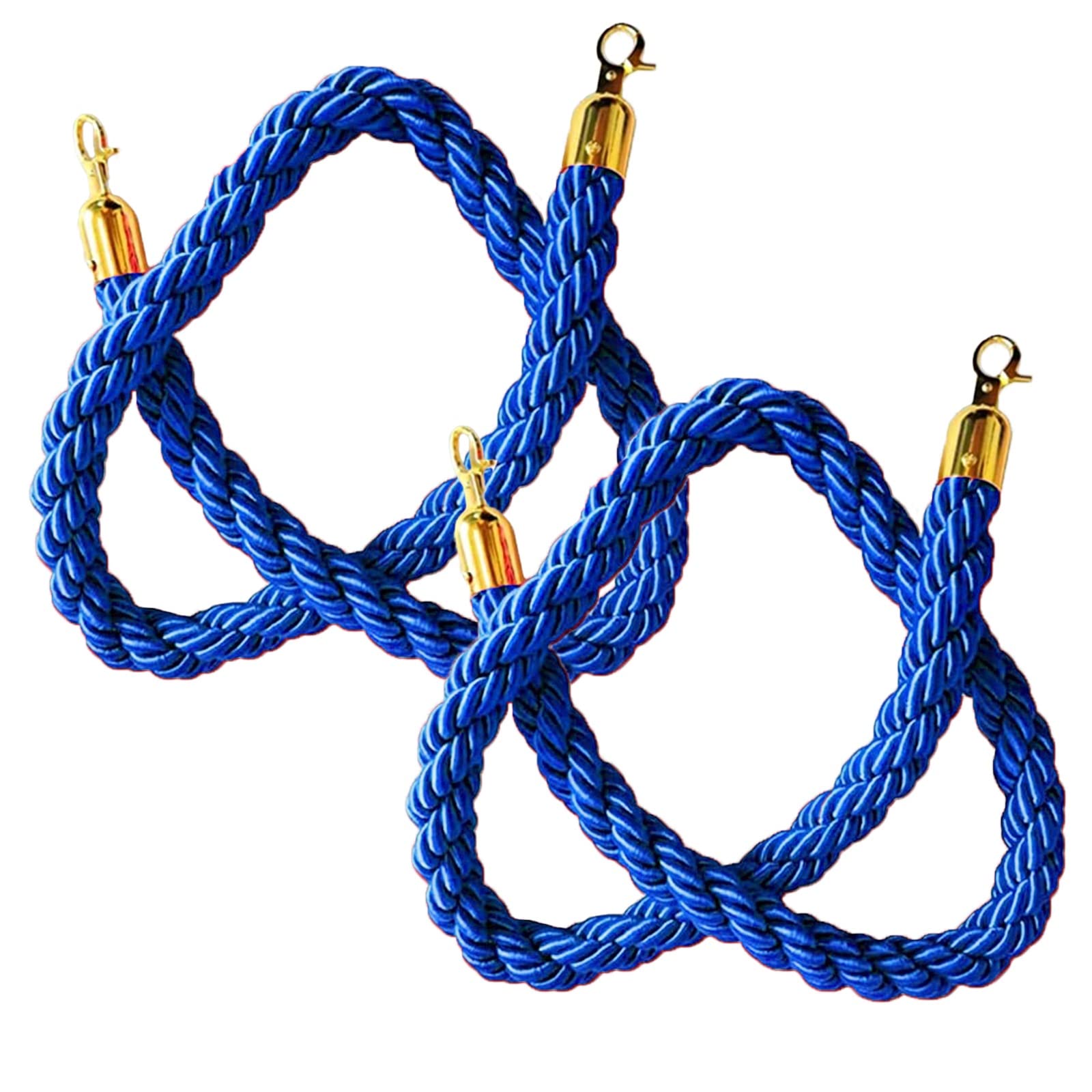 Corde de barrière tressée bleue de 2m50 pour poteau de gestion des foules