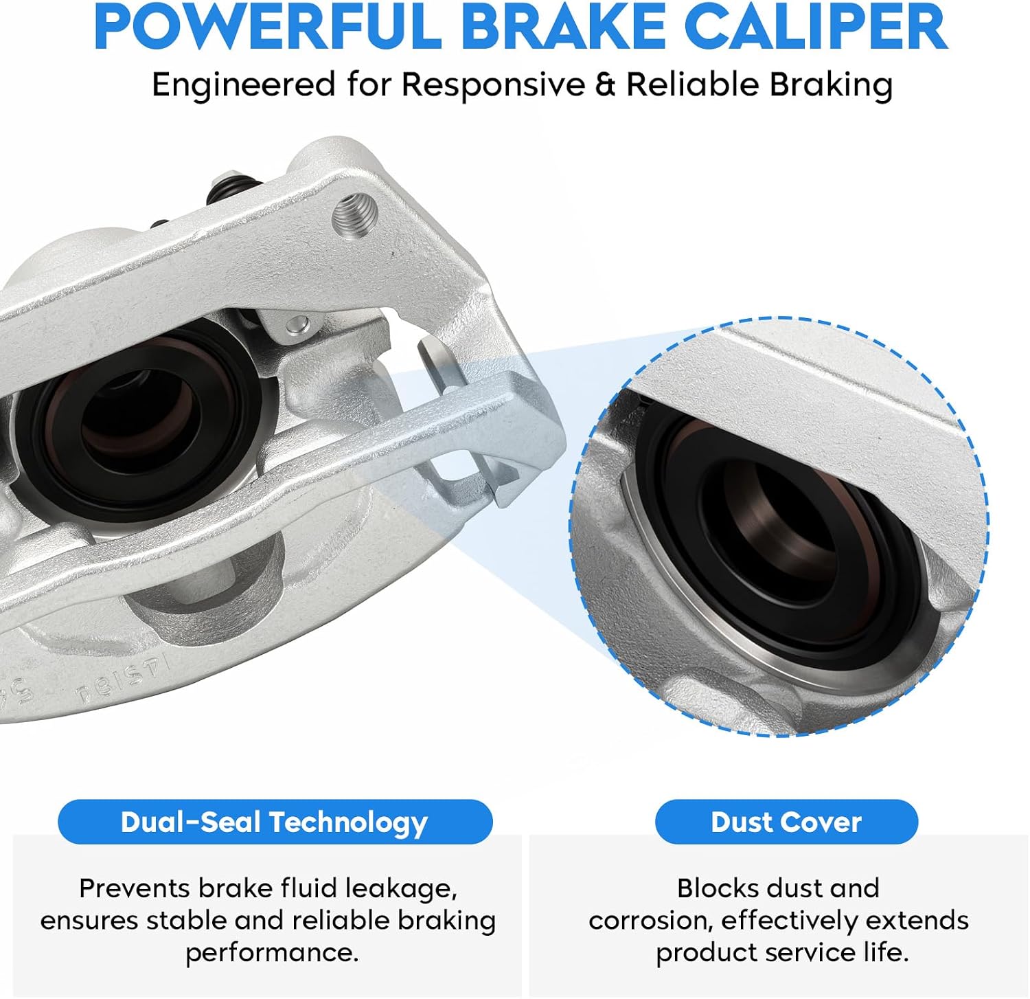 Rear Disc Brake Calipers for Chrysler Aspen 2007-2009, for Dodge Ram 1500 2002-2018, RAM 1500 Classic 2019-2023, Durango 2004-2009, , Replace 18-B4836 18-B4837, 2PCS w/Bracket
