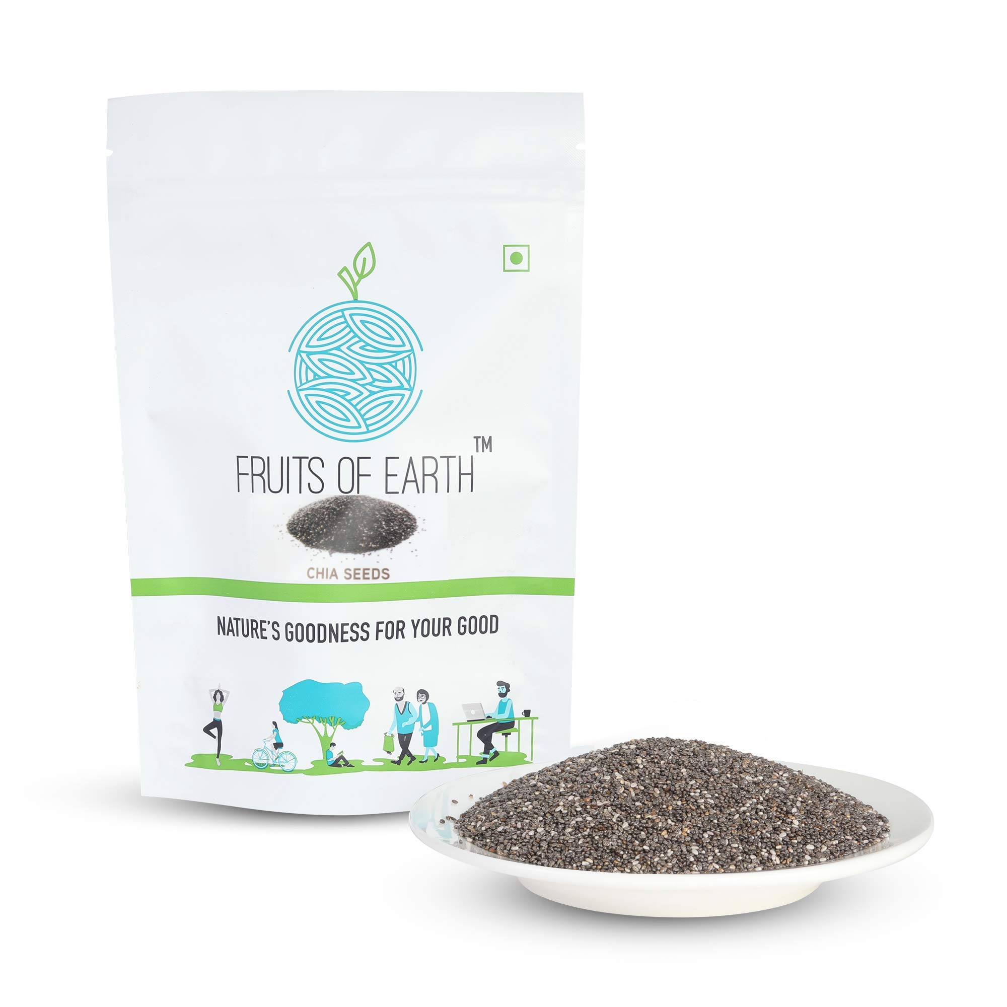 FRUITS OF EARTH 100% Natural Premium Chia Seeds (250 Grams - Pack of 1) | Supports Weight Loss & Boosts Immunity | High in Fiber, Omega-3s & Antioxidants | Organic & Nutritious Seeds