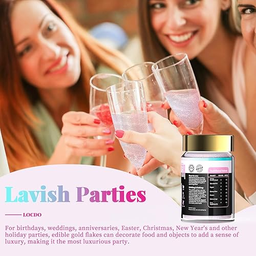 Miniatura 7 de LOCDO Edible Glitter, Edible Luster Dust -100% Food Grade Brew Glitter for Drinks & Food & Cake No Taste or Texture, Vegan Allergen-Free (Rainbow,