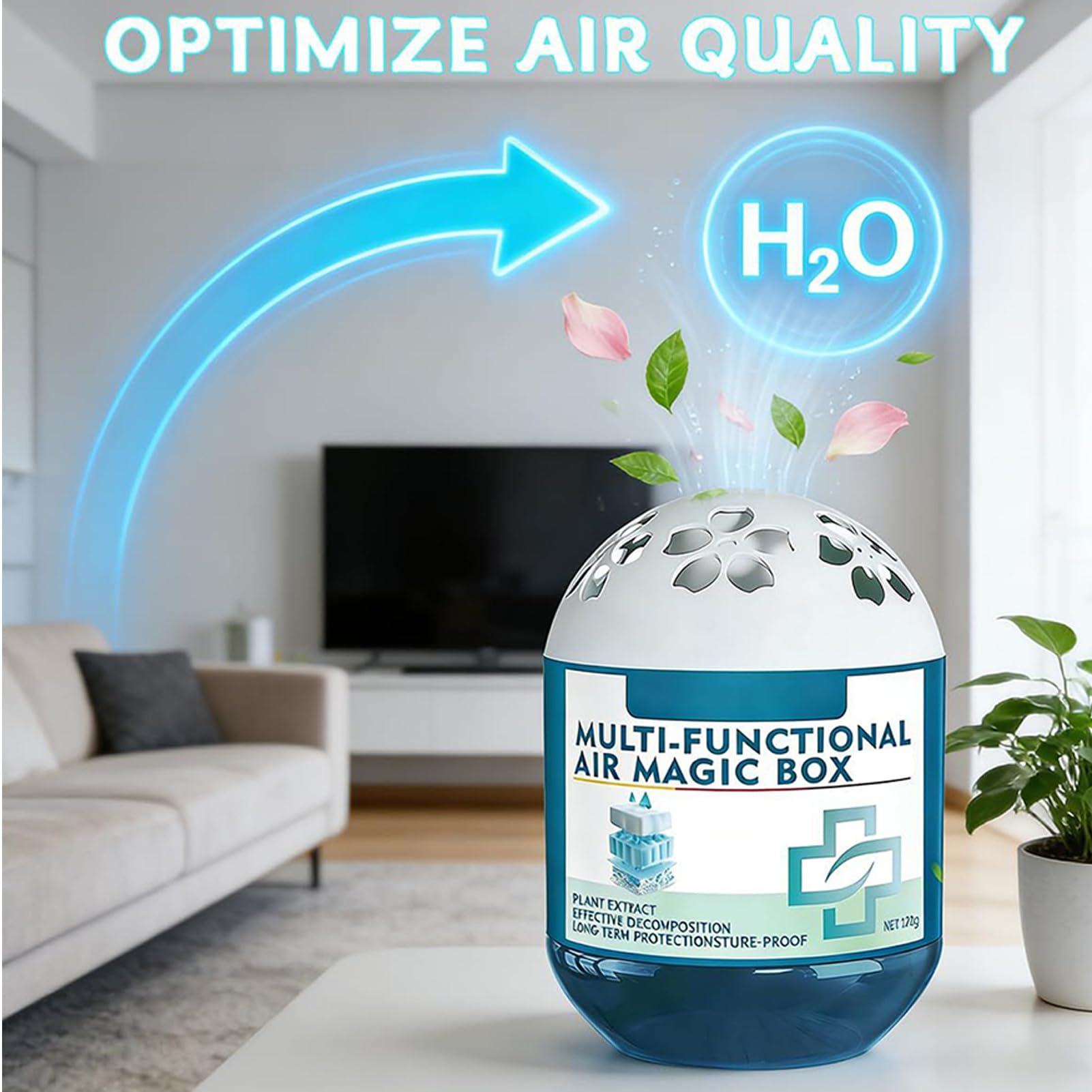 Boîte De Purification De L'Air Et D'Élimination De La Poussière | Désodorisant 120g à Longue Durée | Rafraîchisseur D'Air Automatique Aspirant Poussière Pour Salle De Bain - pour Maison, Cuisine, Sall