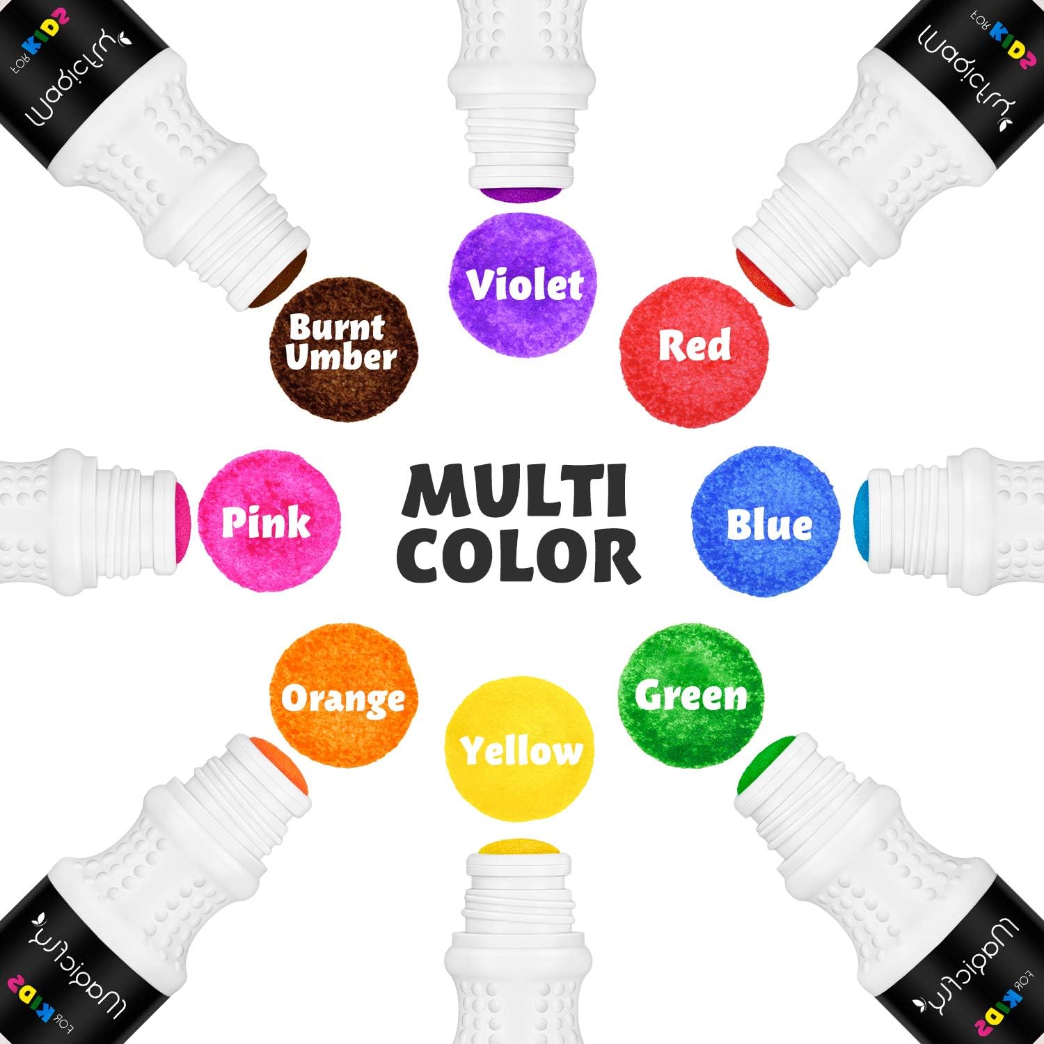 Magicfly Bingo Daubers, Washable Dot Markers, 8 Colors Non-Toxic Paint Daubers, Water-Based Dauber Markers