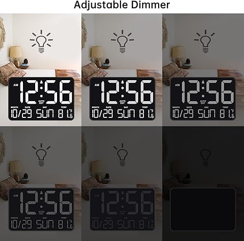 Miniatura 8 de Soobest Reloj de pared digital de pantalla grande con fecha, día de la semana y temperatura, temporizador para entrenamiento de gimnasio en casa, 6