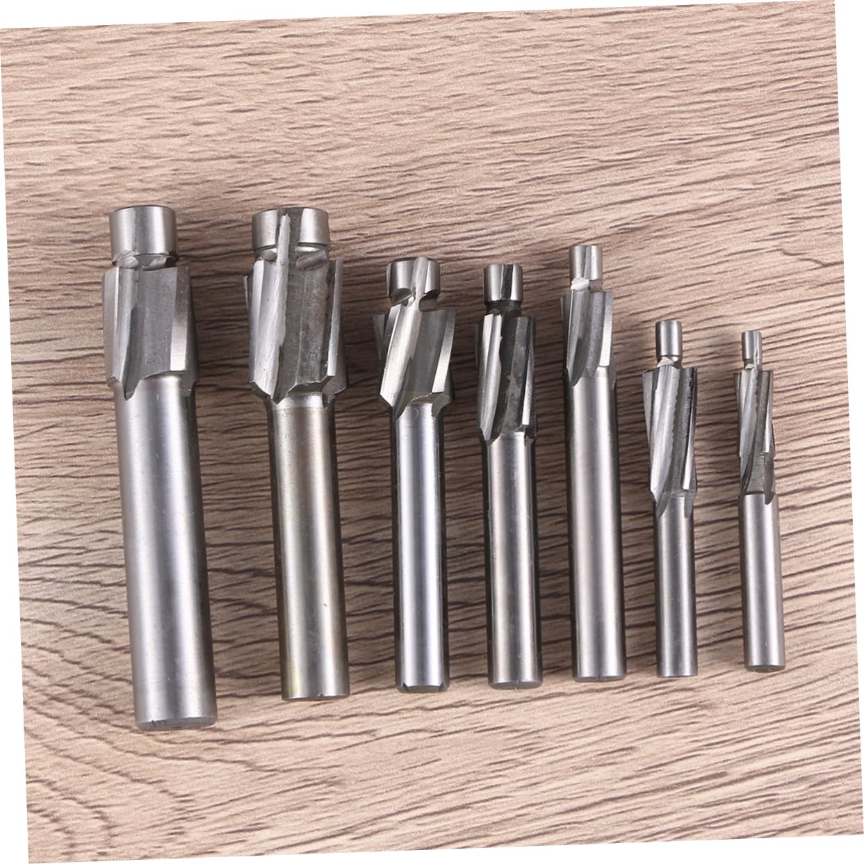 SOLUSTRE Countersunk Milling Cutters Drill Bit Set 7pcs End Mill Cutters for Steel Machining