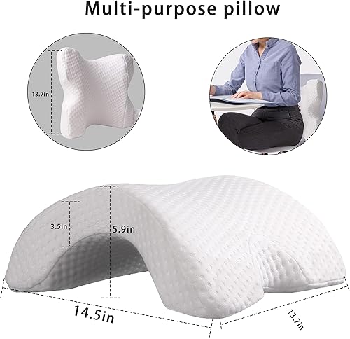 Miniatura 6 de ALEVMOOM Almohada cervical para parejas con agujero para el brazo, almohada cervical de cuello arqueado de rebote lento para parejas, espuma