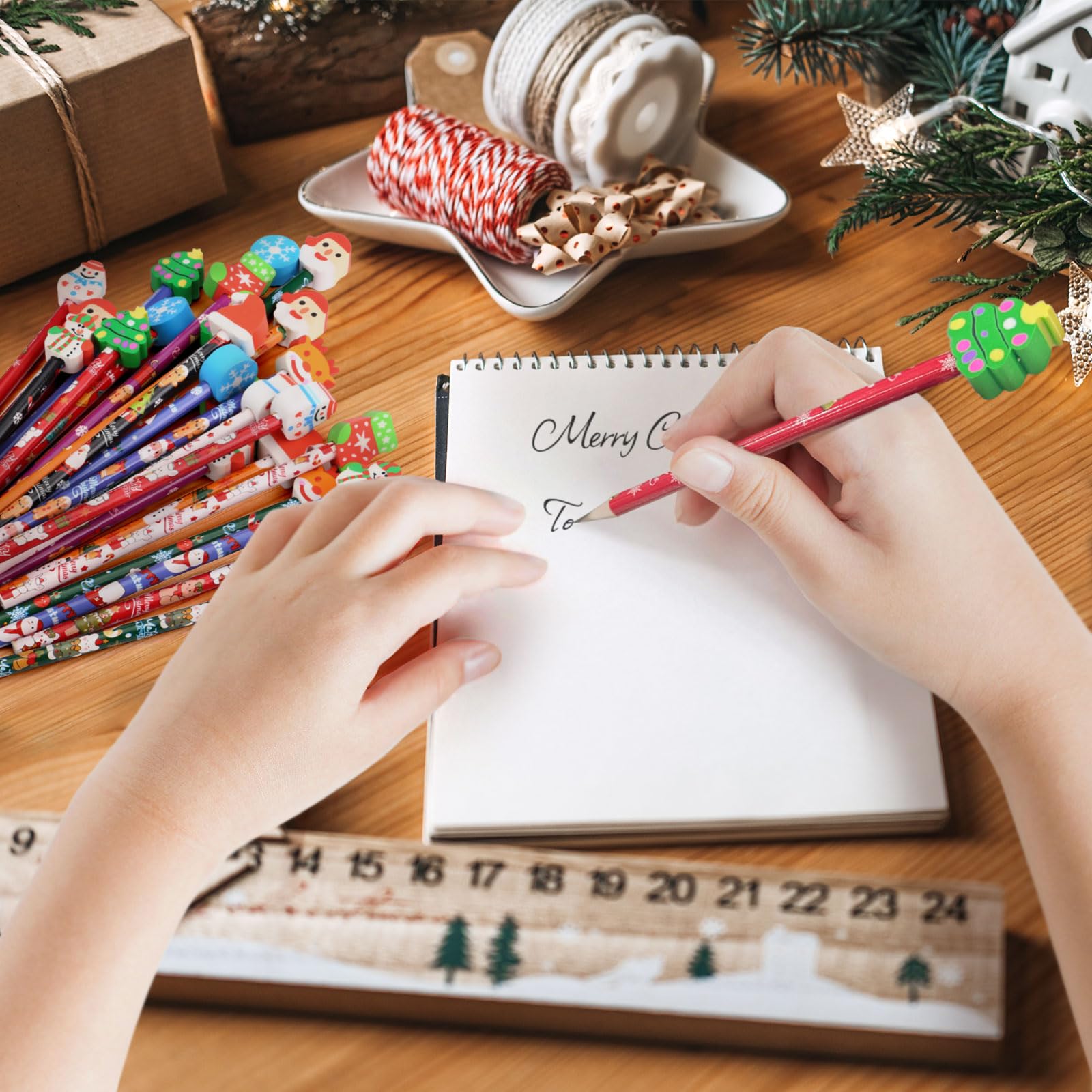 Amazon.co.jp: Kesote クリスマス 景品 文房具 24+24個セット 消しゴム