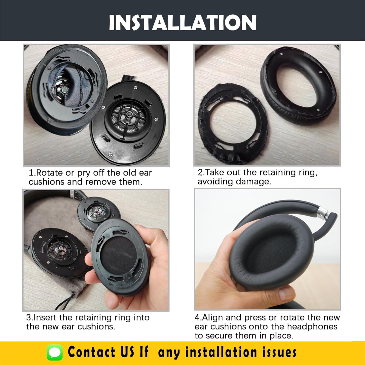 Cuscinetti Auricolari Di Ricambio Per Cuffie Mpow H19 IPO - Tessuto Nero, Comfort E Isolamento - Foto 7