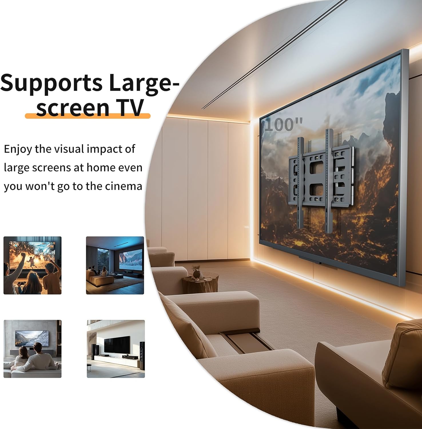 TV Wall Mount for 55-100 Inch TVs,up to 264 lbs,TV Mount with Extension,Wall Mount TVs Bracket Full Motion with Articulating Dual Arms,Max VESA 800 x 600mm (VC-Z1688)