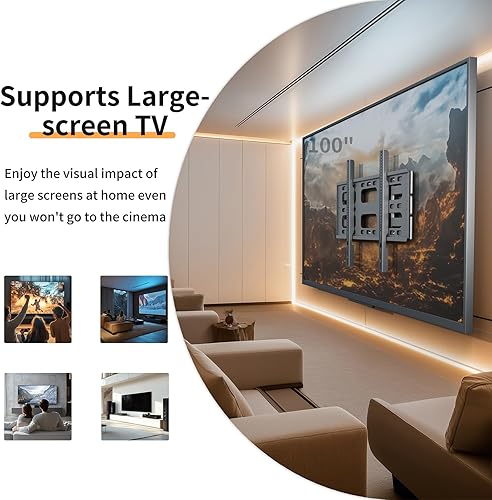 Miniatura 6 de Soporte de pared para TV de 55 a 100 pulgadas, hasta 264 libras, soporte de TV con extensión, soporte de pared para televisores de movimiento