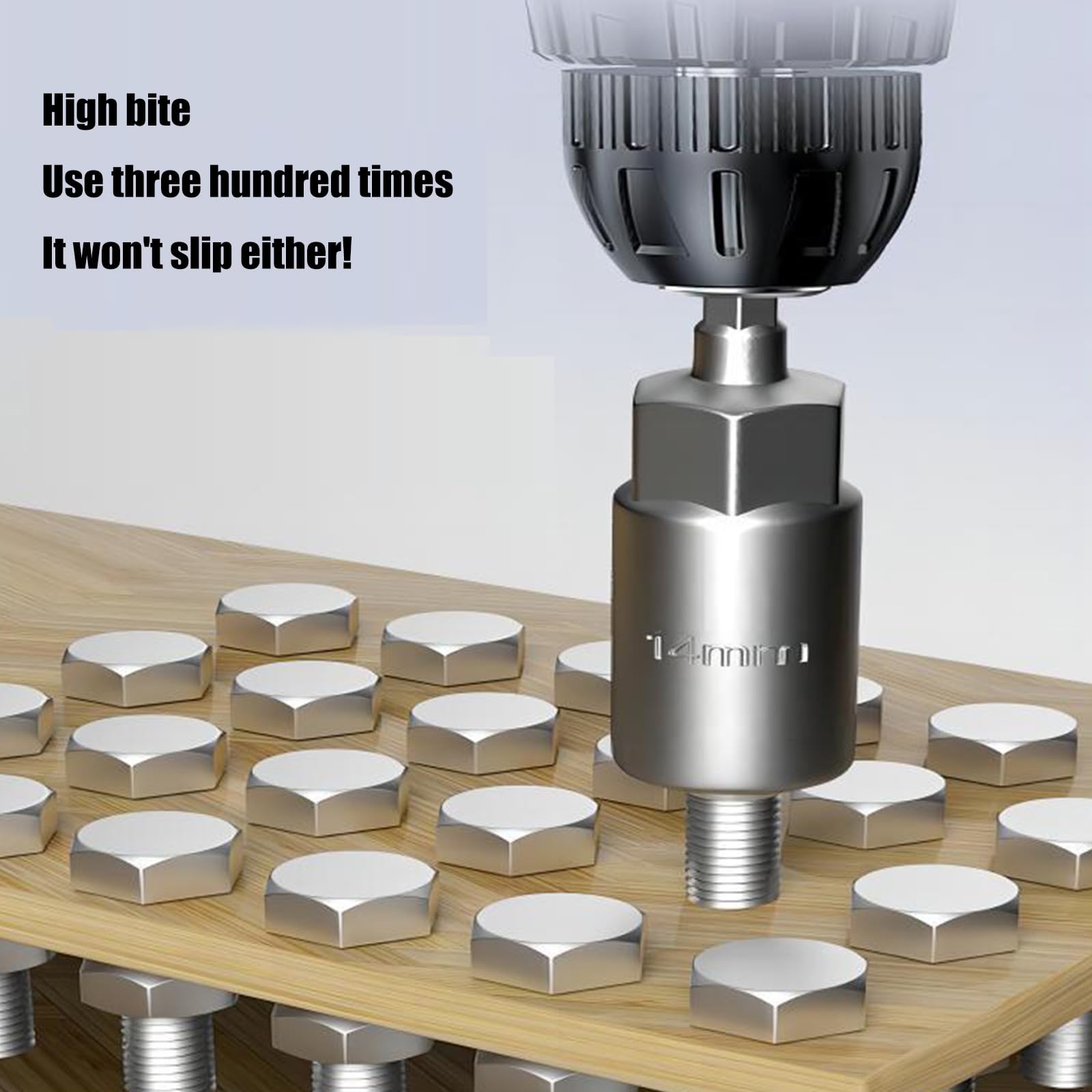 Adaptador de llave de vaso de 514 mm/19 mm, juego de llaves de vaso hexagonales de 1/4 pulgadas