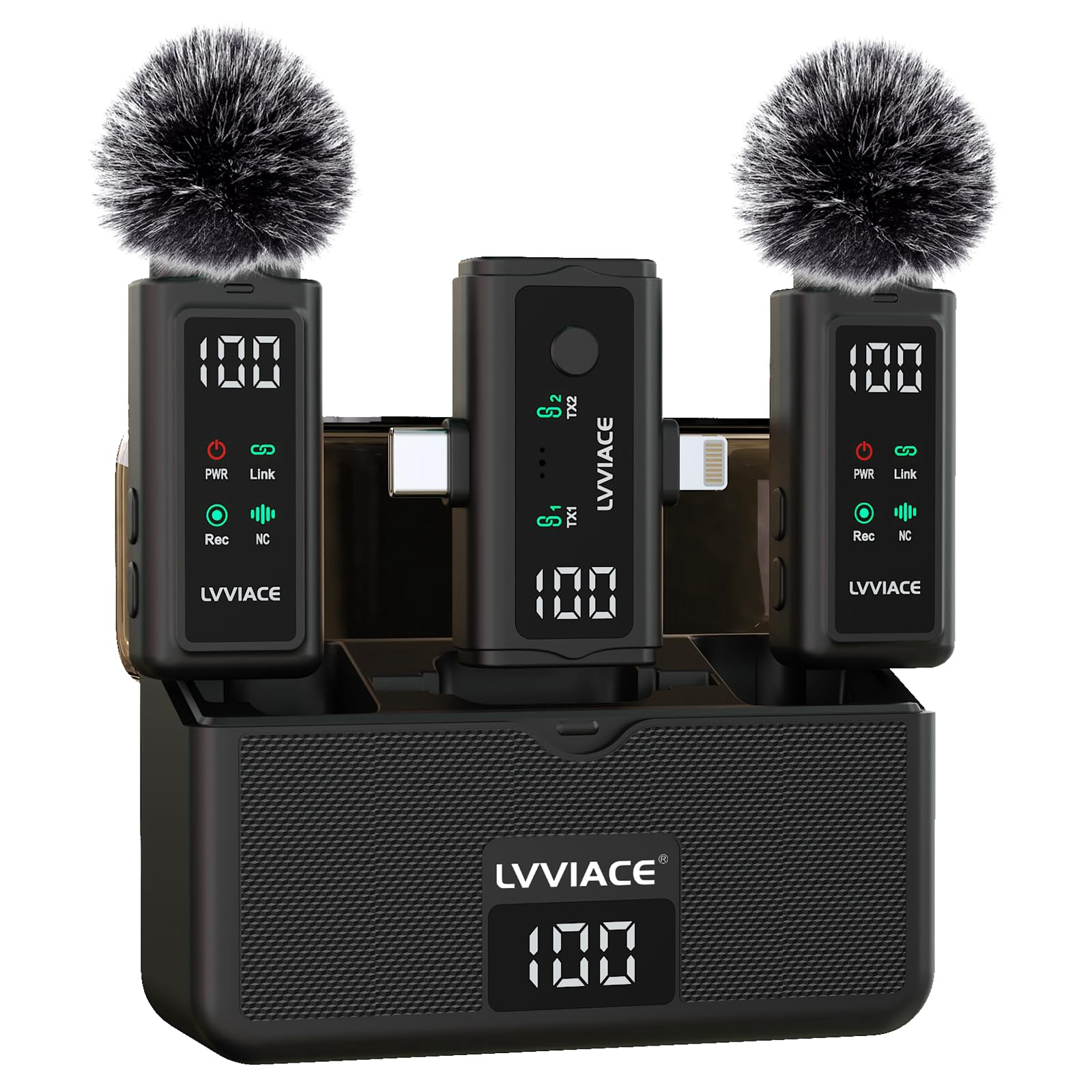 Amazon.com: LVVIACE 3 in 1 Wireless Microphone for iPhone, Android