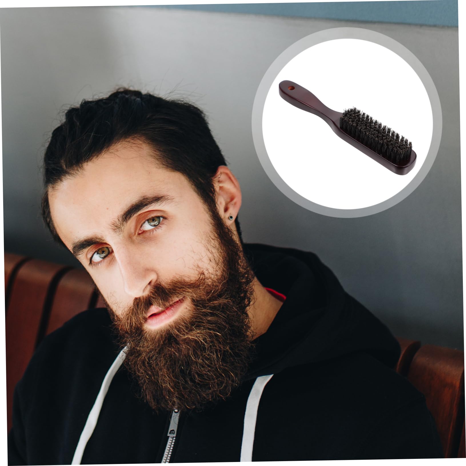 Healeved 3 Pezzi di Spazzola per Barba con Manico in Legno Strumento da per Una Rasatura Delicata in Salone Facile da Pulire Compatto per i Viaggi
