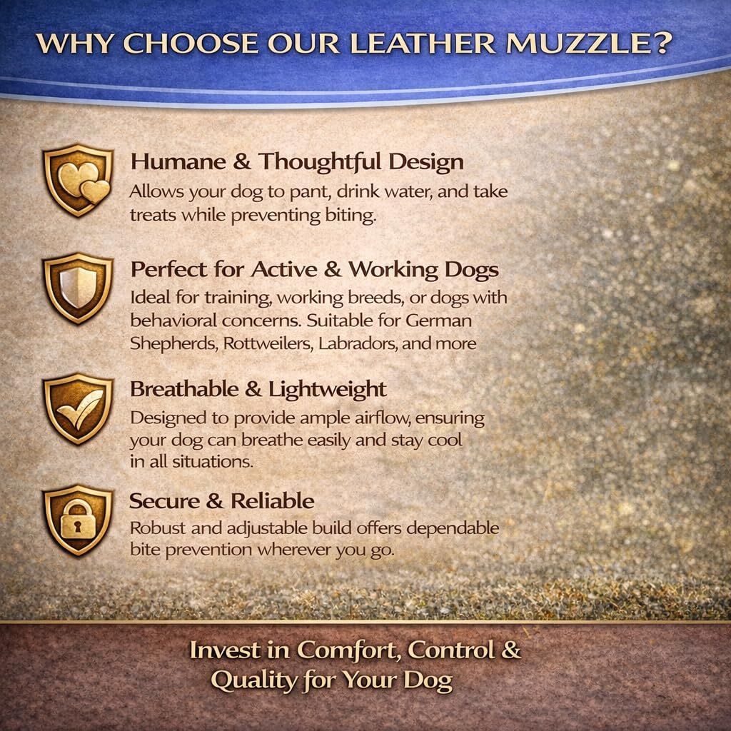 JorVet Leather Muzzle for Dog | Comfortable & Durable to Prevent Biting | Vet-Approved for Safety | Adjustable & Secure Fit | Extra Small | Brown