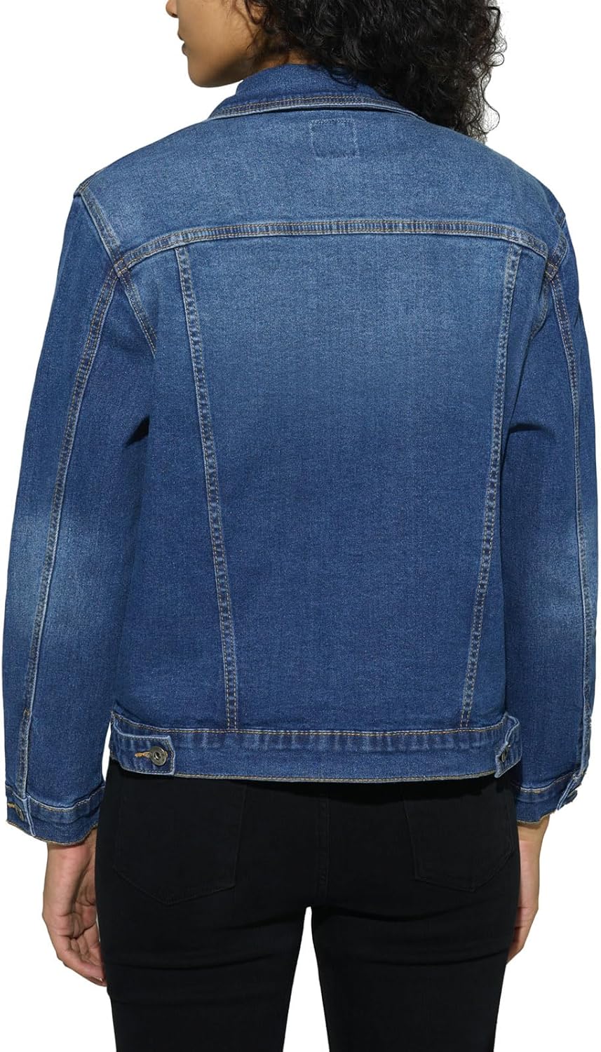 HISEA Denim Jacket for Women, Womens Long Sleeve Jean Jackets with Pockets, Women's Casual Stretchy Trucker Coat for Fall - Image 4