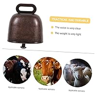 Vista 8 de 2 campanas colgantes de animales, campanas duraderas para caballos y vacas, sonido nítido para pérdida, elegante estilo bronce y bronce rojo