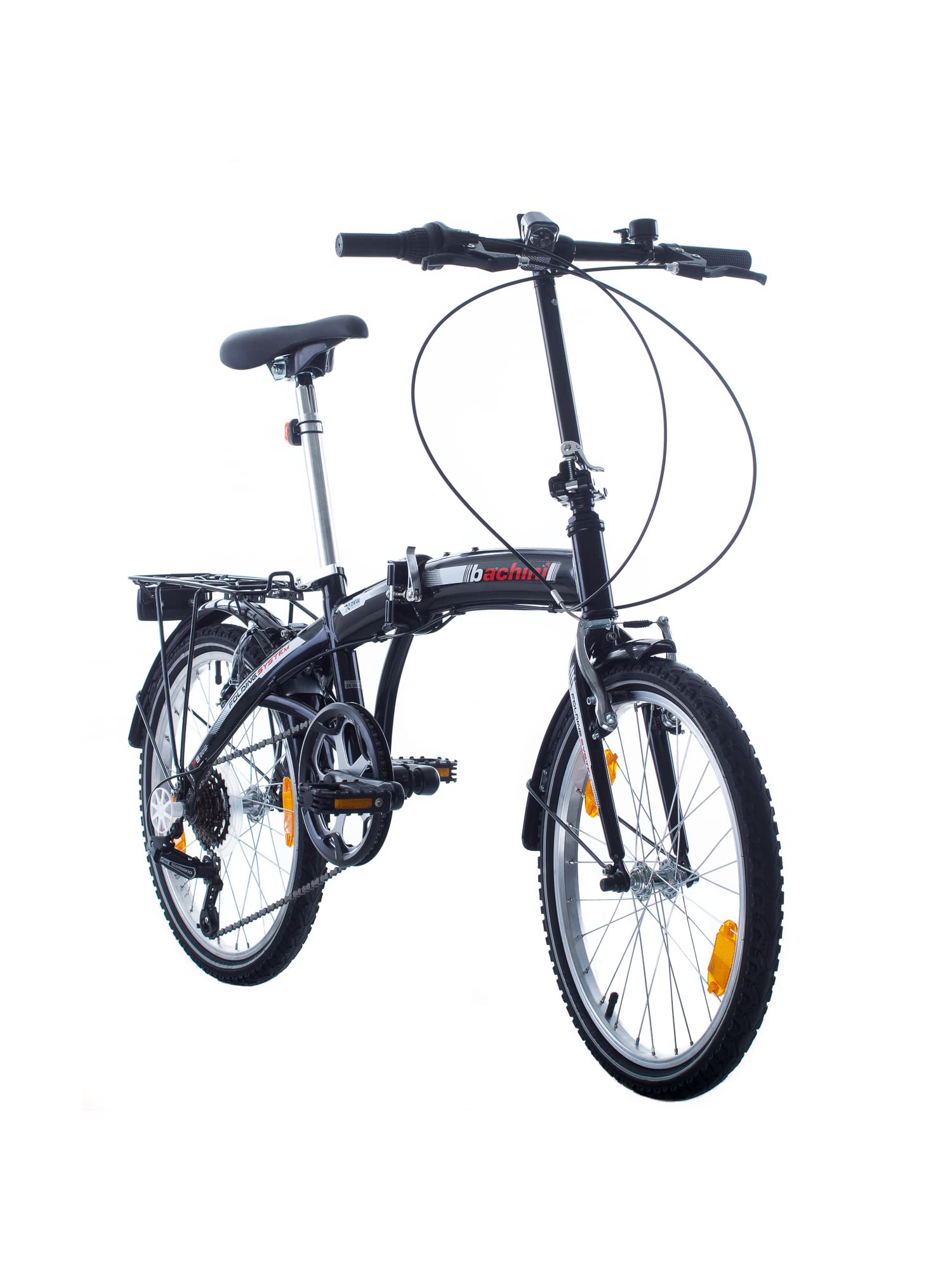 Multibrand Distribution Probike 20 Pouces Vélo Pliant, 6 Vitesses, vélo Homme et vélo garçon, Convient de 155 cm à 185 cm (Noir Rouge Brillant)