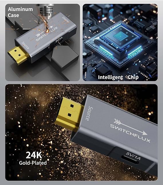 HDMI to USB C Adapter | 4K@60Hz HDMI Source to USB-C Display Converter for XR/AR Glasses(XREAL One,Air 2 Pro,VITURE Pro,RayNeo Air 2s,Rokid),Portable Monitors,Laptop,Switch,PS5/4,Xbox