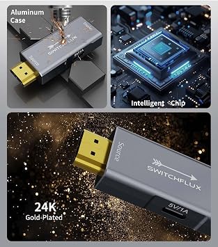 HDMI to USB C Adapter | 4K@60Hz HDMI Source to USB-C Display Converter for XR/AR Glasses(XREAL One,Air 2 Pro,VITURE Pro,RayNeo Air 2s,Rokid),Portable Monitors,Laptop,Switch,PS5/4,Xbox