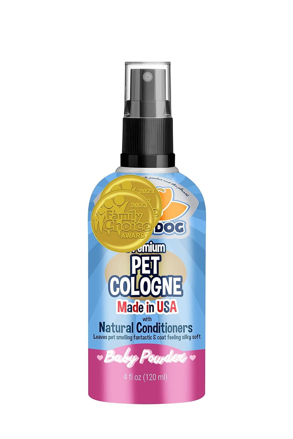 Bodhi Dog Natural Pet Cologne | Premium Scented Perfume Body Spray for Dogs and Cats | Clean and Fresh Scent | Natural Conditioning Qualities | Made in USA (Baby Powder, 4 Fl Oz)