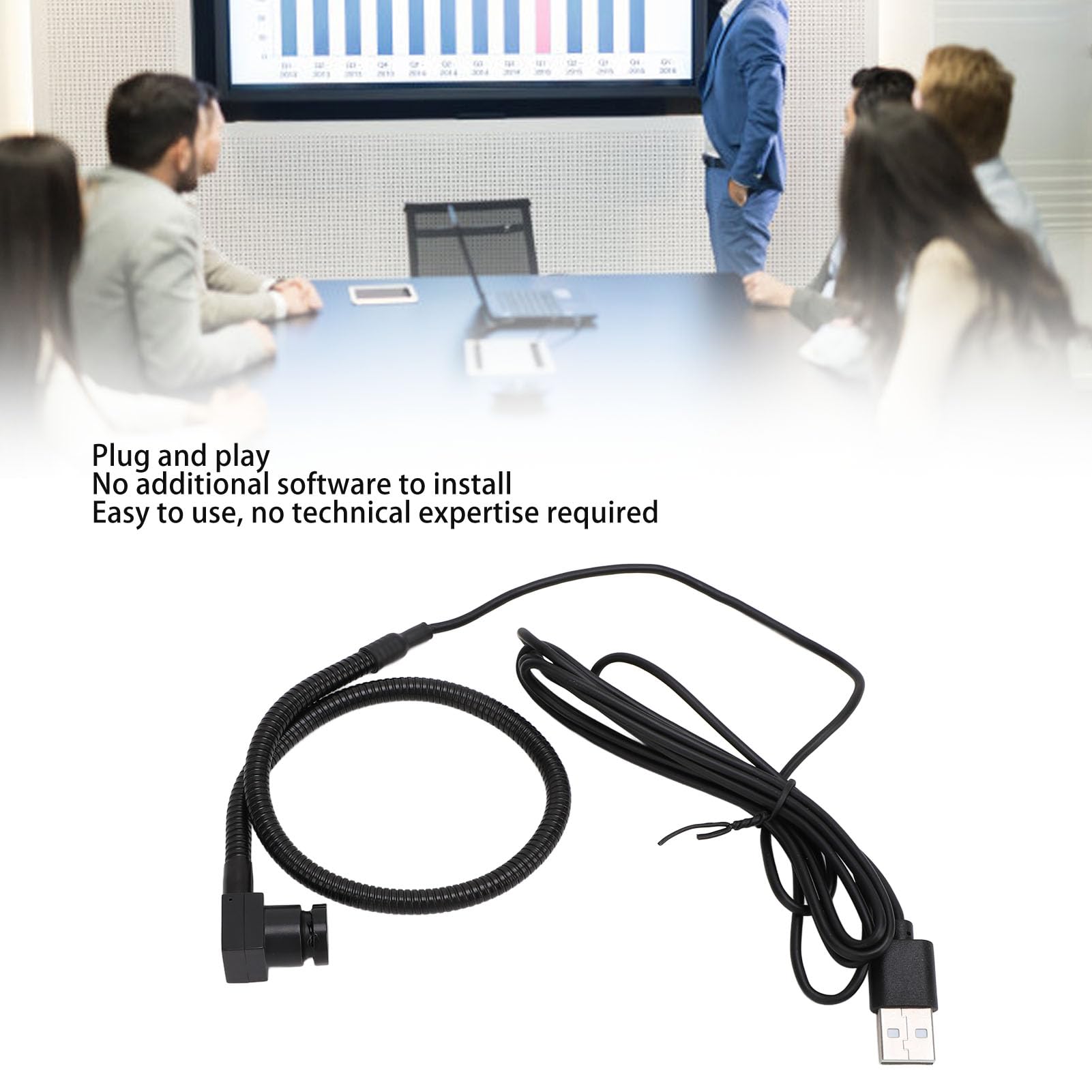 Sxhlseller Webcam Centrale, Webcam Centrale USB Professionale Plug and Play HD 1080P 5MP con Microfono Integrato, per Videoconferenze con Accessori Multipli