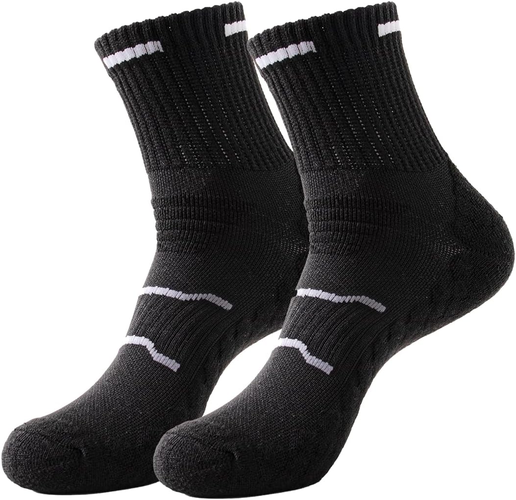 Sports running crew socks, shock-absorbing and blister-resistant sports socks, 1 pairs for women size 6-11