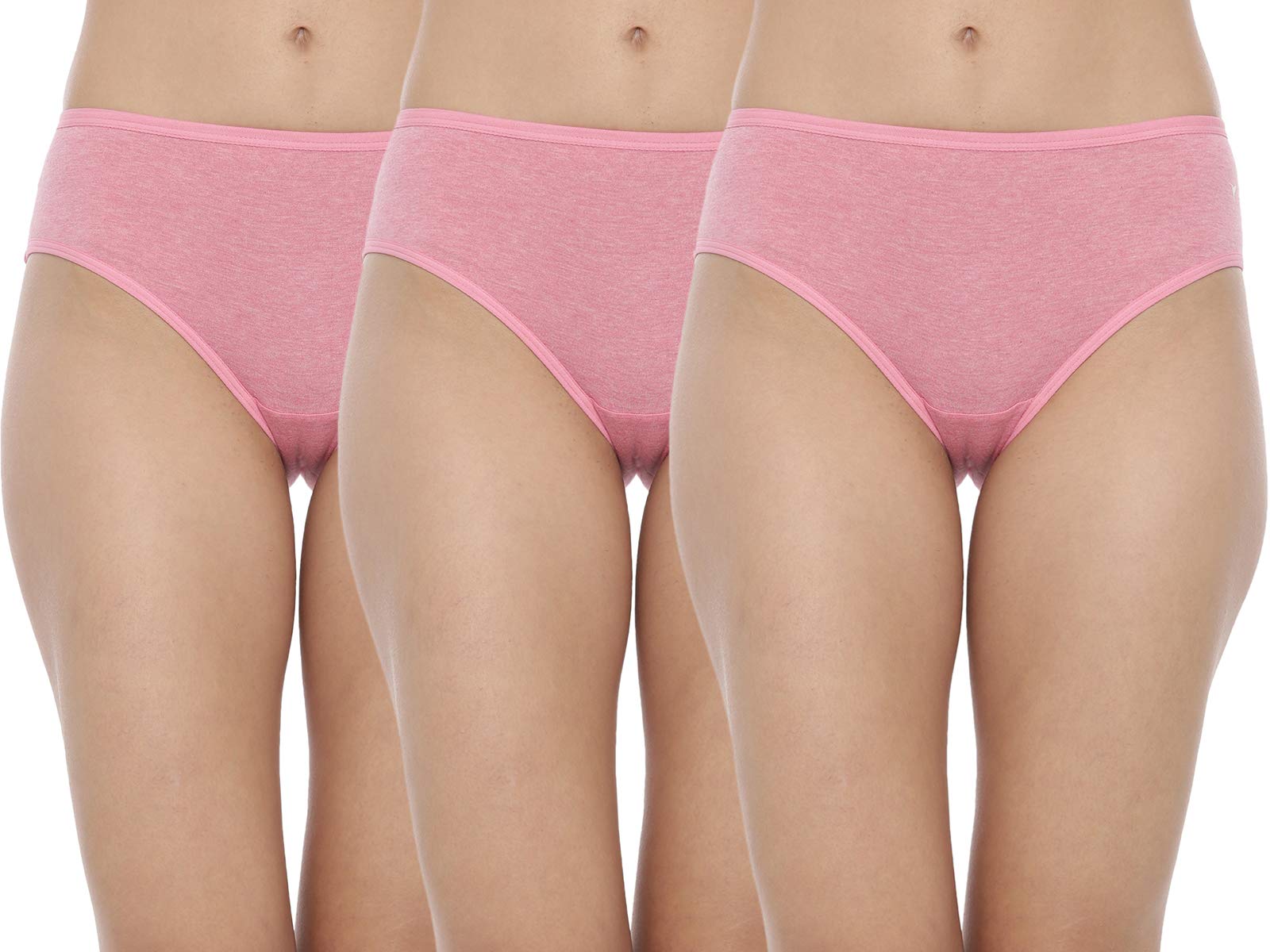 blossom Womens Cotton Melang'e Panty, Soft Folding Elastic, High Coverage Mid Waist Panties - Pack of 3-picture-46