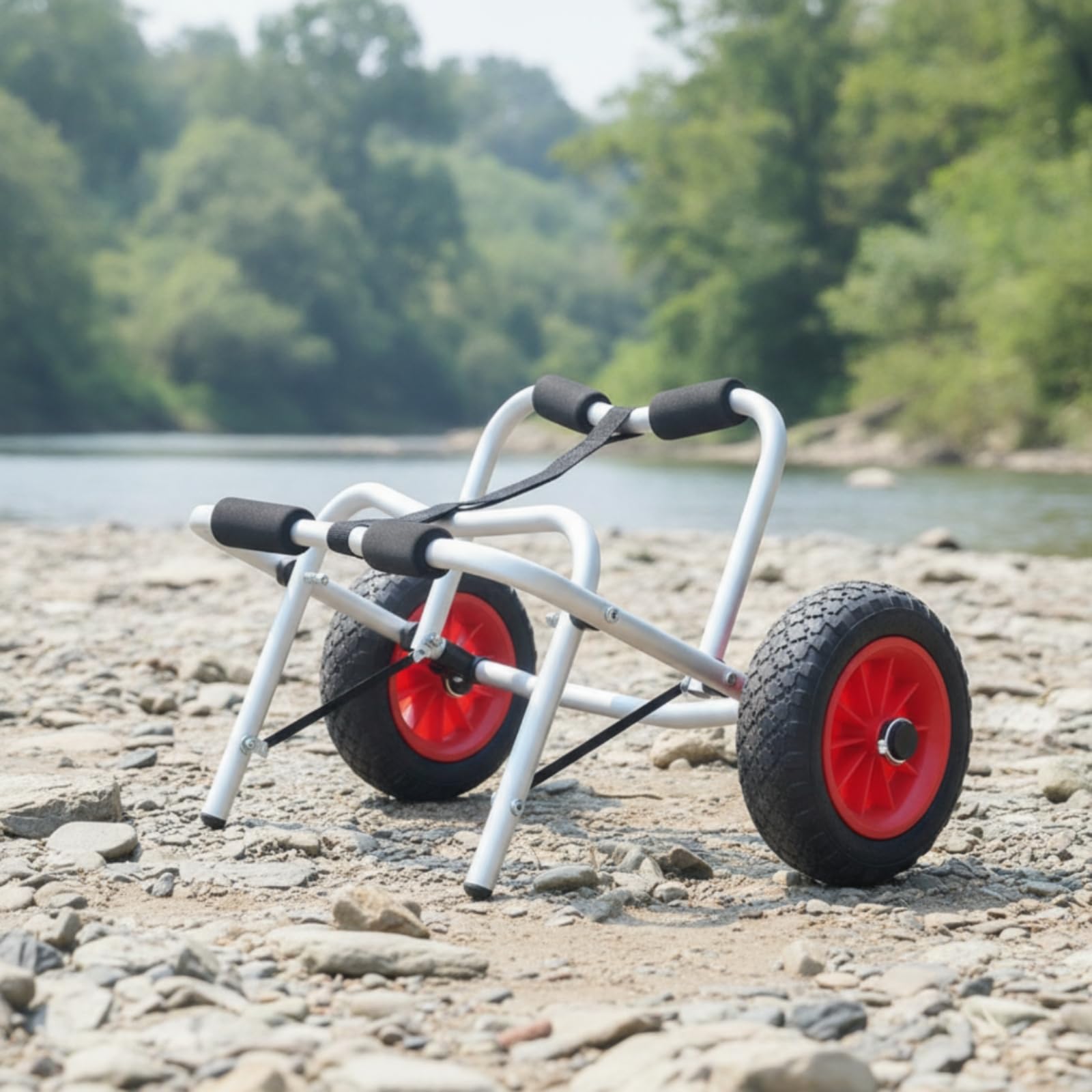 LOVIVER Carrello Pieghevole per Kayak con Telaio in Alluminio Leggero E Ruote con Gomma Battistrada per Movimento su Sabbia E con Imbottitura