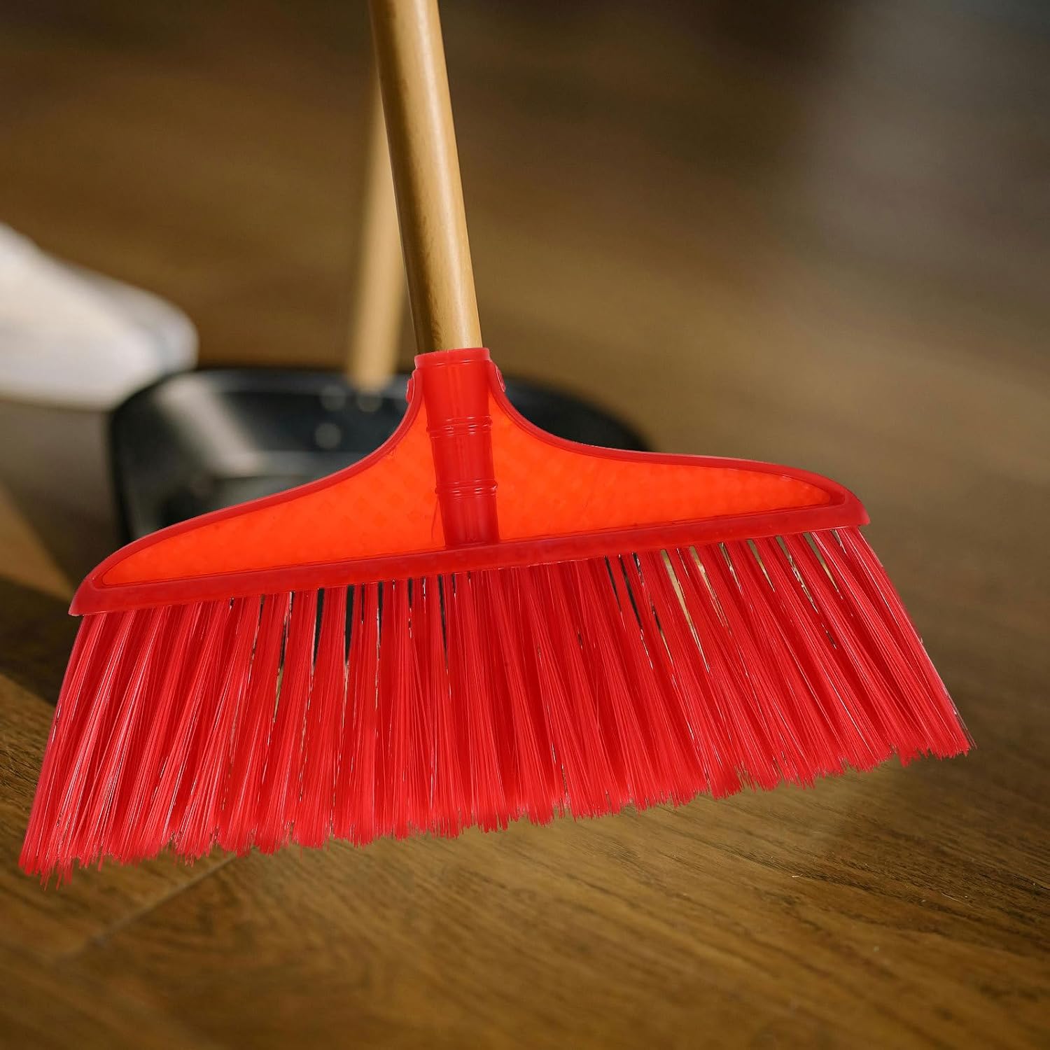 Uonlytech Broom Head Replacement for Indoor Sweeping, Plastic Sturdy Floor Sweeper Head, 7-Row Stiff Bristles for Home Cleaning Accessories