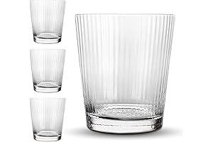 elle decor 9.4 oz Stackable Glass Cups - Set of 4