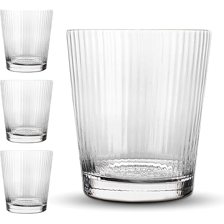 elle decor 9.4 oz Stackable Glass Cups - Set of 4