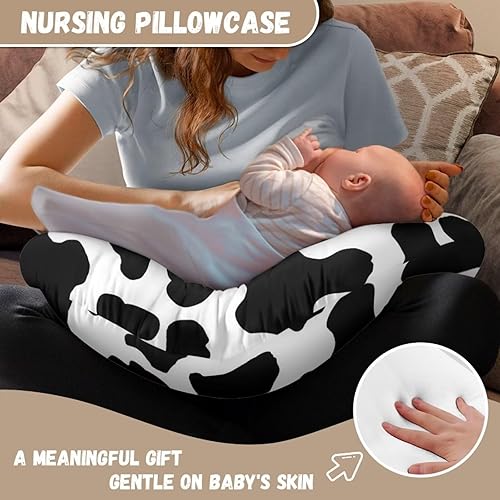 Miniatura 4 de XXQGOMG Funda de almohada de lactancia con estampado de vaca para bebés, niños y niñas, suave y transpirable, funda de almohada de lactancia en