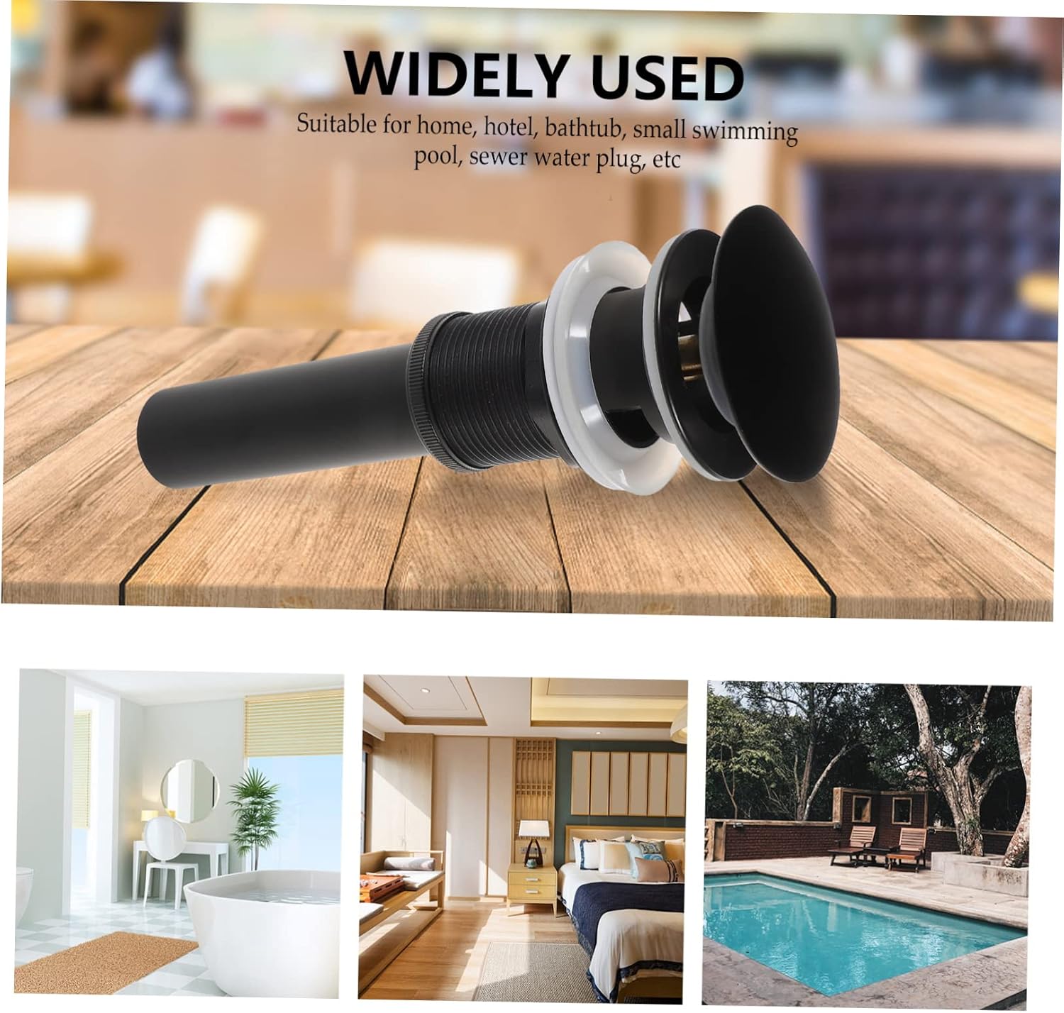 Bathroom Sink Drain Stopper Full up Drain Overflow Easy Use Lavatory Vanity Sink Stopper for Basins Resistant Design