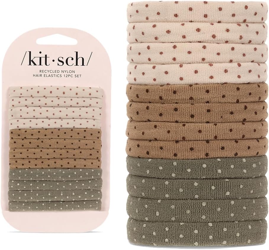 Kitsch Recycled Nylon Medium Polka Dot Elastics 12pc - Multi