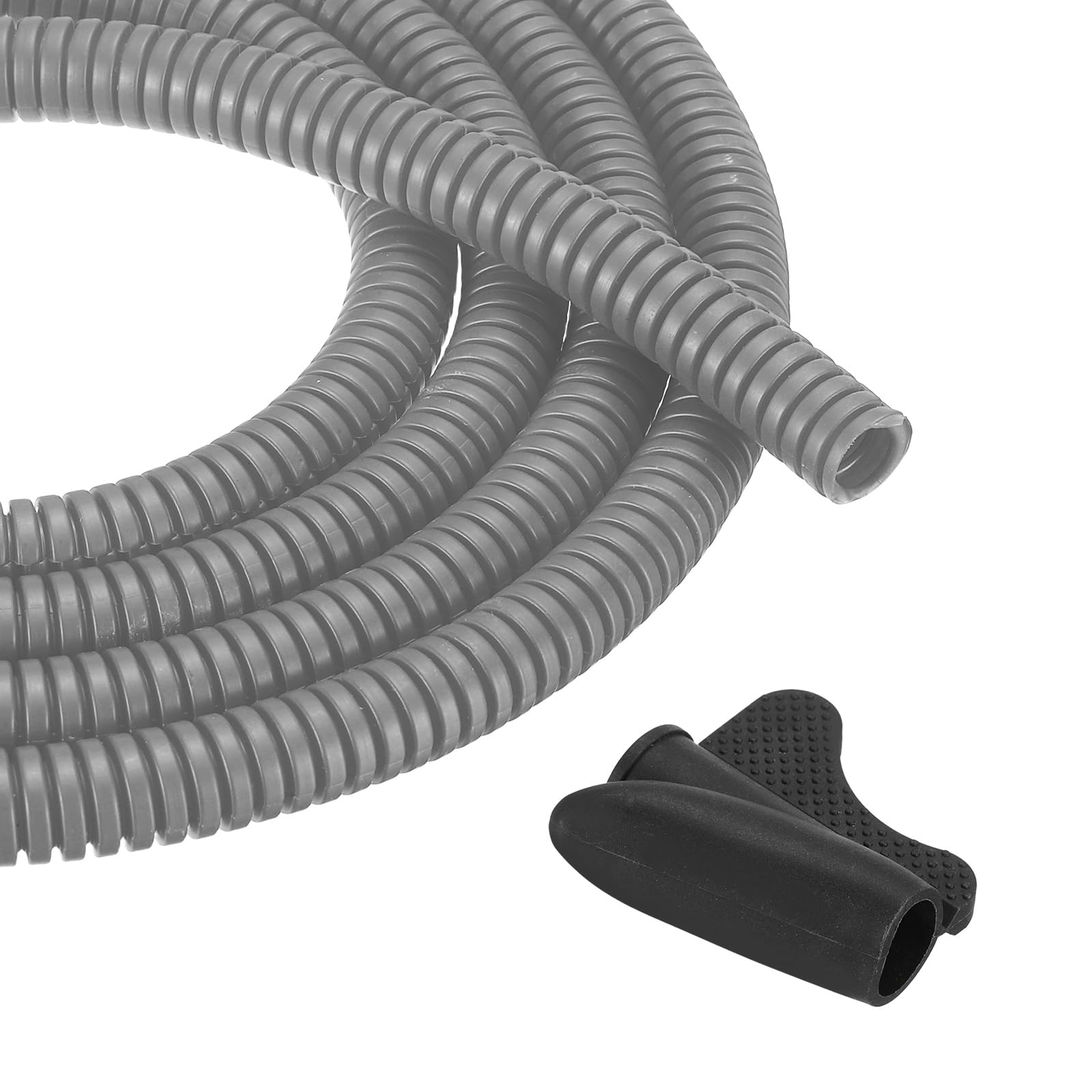 sourcing map 1/4 Inch 10ft Split Wire Loom Tubing, Flexible Cord Protectors with Installation Tool Cable Management Sleeve Conduits Cover for Office Home Electrical Automotive Wires, Gray