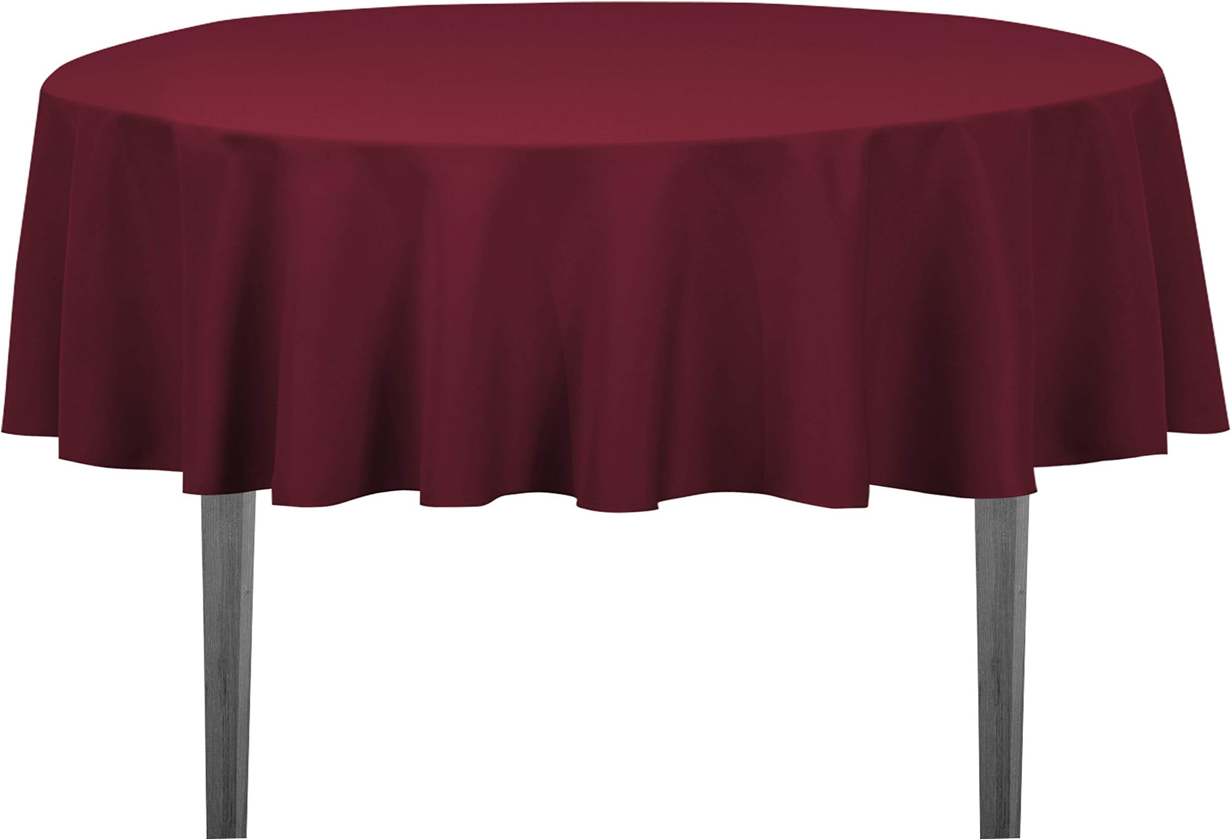 LinenTablecloth 70-Inch Round Polyester Tablecloth Burgundy