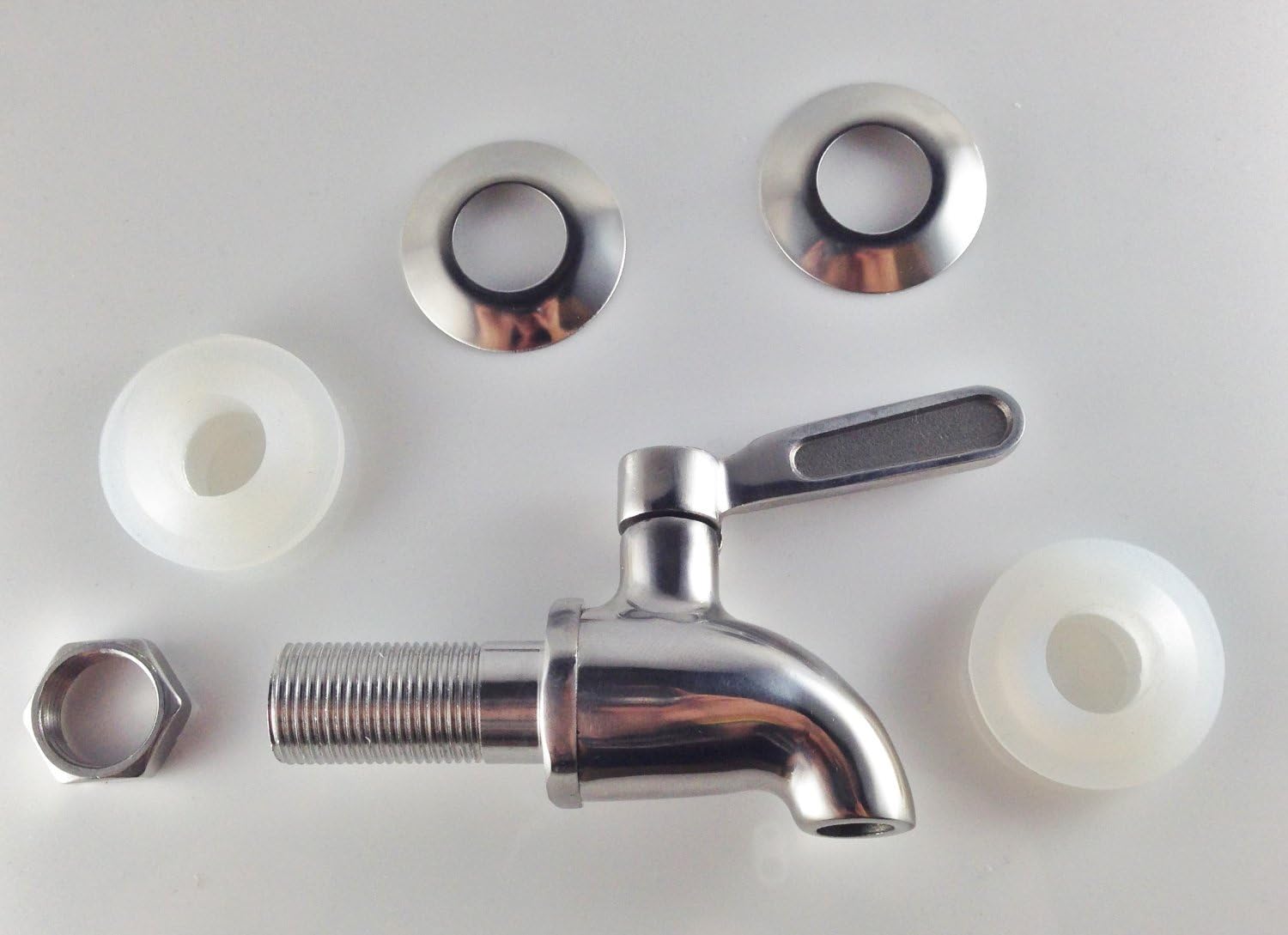 BTSKY™Stainless Steel Beverage Dispenser Replacement Spigot Fits 16mm(5/8 inch)Opening - No Lead Dispenser Replacement Faucet, Polished Finish