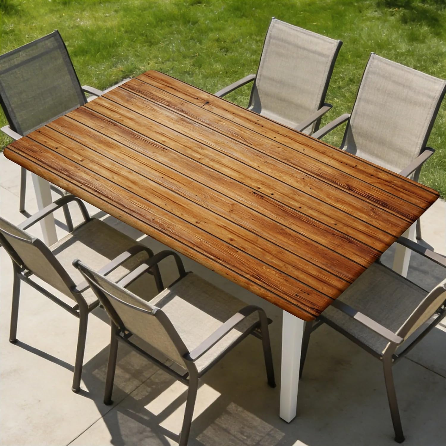 Rectangle Fitted Table Cover Waterproof Stain-Resistant Wipeable Polyester Tablecloths with Elastic Edge Design Fits 8 Foot Tables for Indoor, Picnic, Camping, Outdoor, 96" x 30"