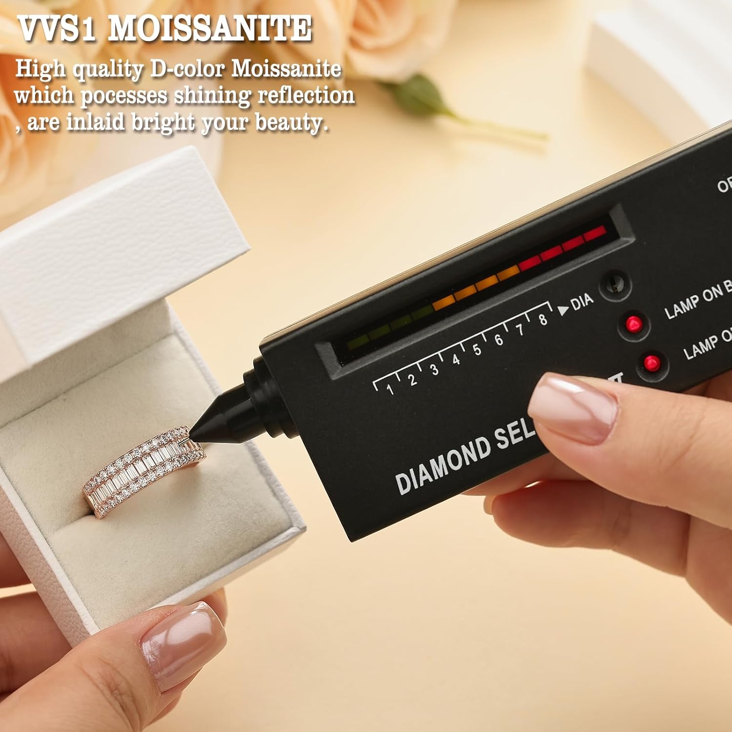 Newshe Jewellery Moissanite Rings for Women 925 Sterling Silver Wedding Bands Eternity Ring Emerald Promise Engagement Size 5-10 - Image 4