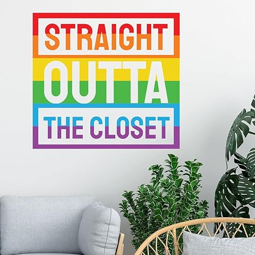 Miniatura 4 de Calcomanía de pared de igualdad de género LGBTQ Orgullo Gay Lesbiana extraíble de vinilo extraíble directamente fuera del armario, calcomanía de