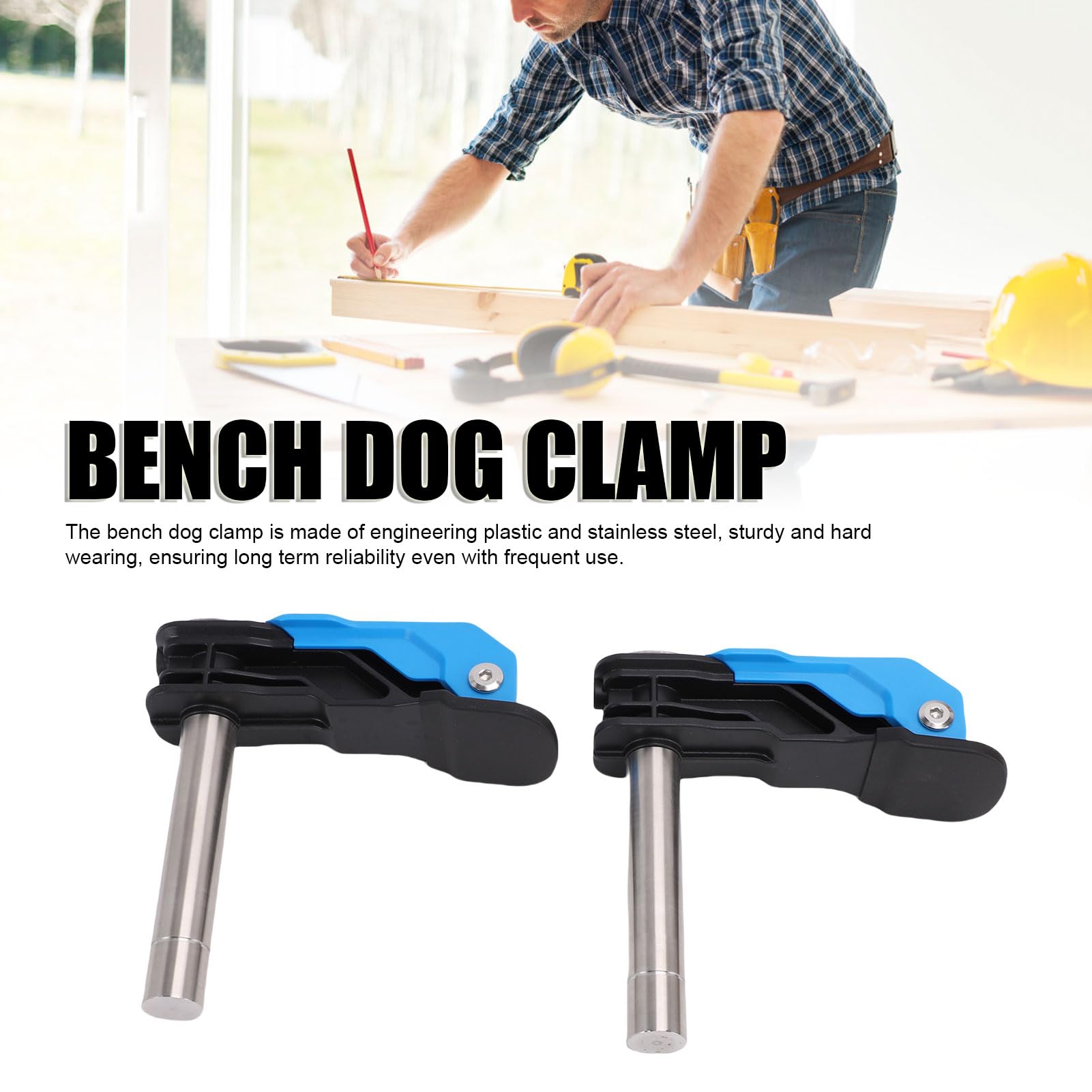 Generic Schnellspanner-Bank-Hundeklemme, 20 Mm, Set mit 2 Stabilen Hundeloch-Halteklammern für die Holzbearbeitung