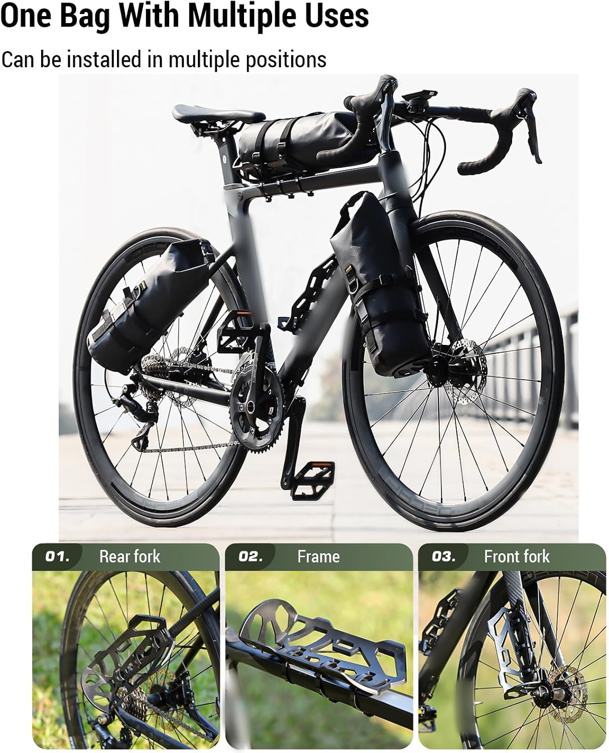 5L Bike Fork Bags Waterproof Bike Frame Bag Multifunctional Dry Bag for Bicycles Reflective for Mountain Bikes Road Bike