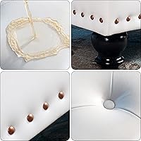 Vista 5 de Otomana de almacenamiento, banco de entrada con botones de piel sintética con almacenamiento, taburete para cambiar zapatos, baúl de juguete