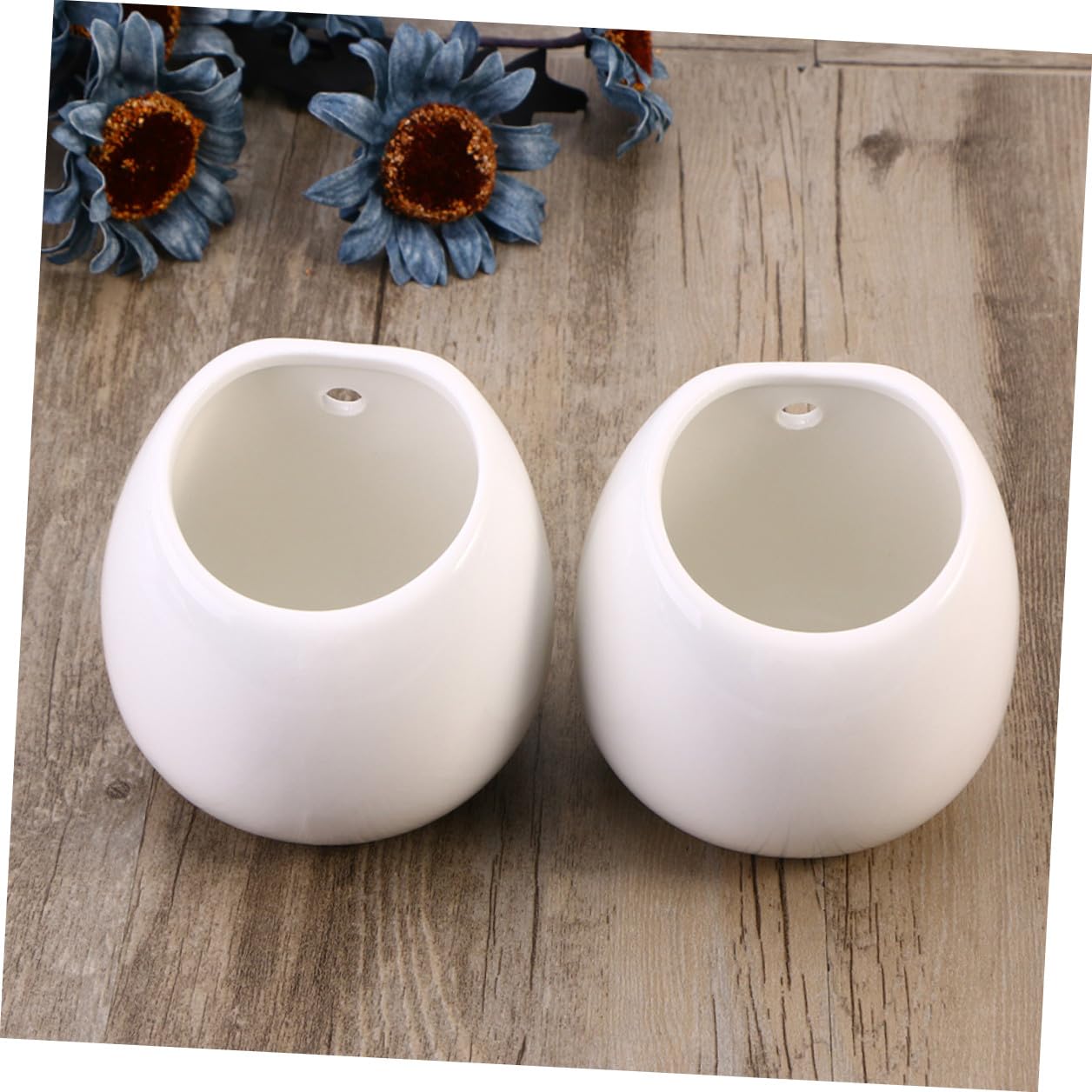Yardenfun 4 Sztuki Częściowy Białych Ceramicznych Doniczek Ściennych Do Kwiatów Wielofunkcyjne Wiszące Dekoracje Do Domu Biura i Pokoju Trwałe i Łatwe Utrzymaniu