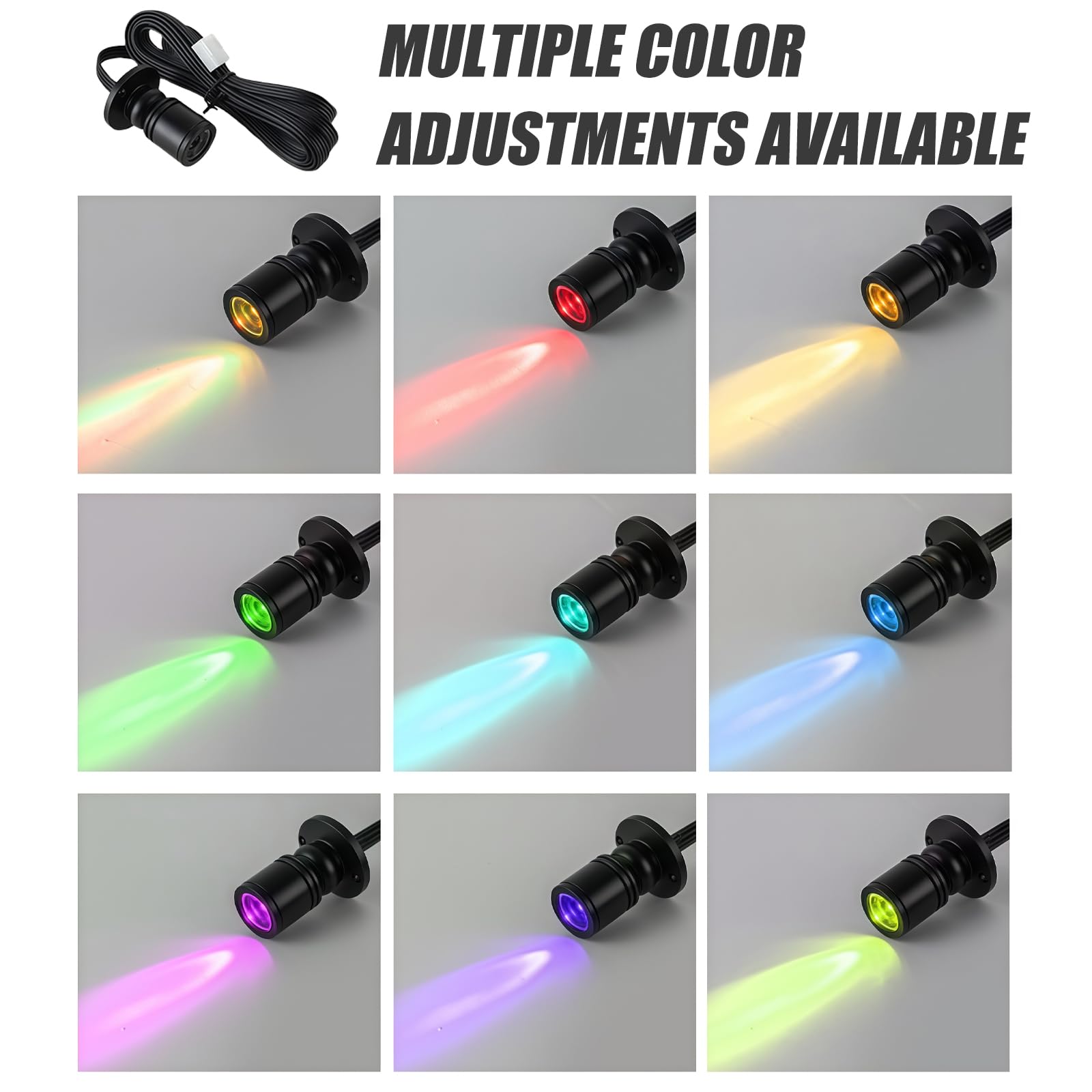 4 Stück Mini LED Strahler mit Fernbedienung, 1.5W 180° Schwenkbar Innenbereich Schranklicht, Bluetooth Steuerung, Dimmbarer Kleines Akzentlicht Set, Spotlight für Schmuck, Flur, Vitrinenschränke